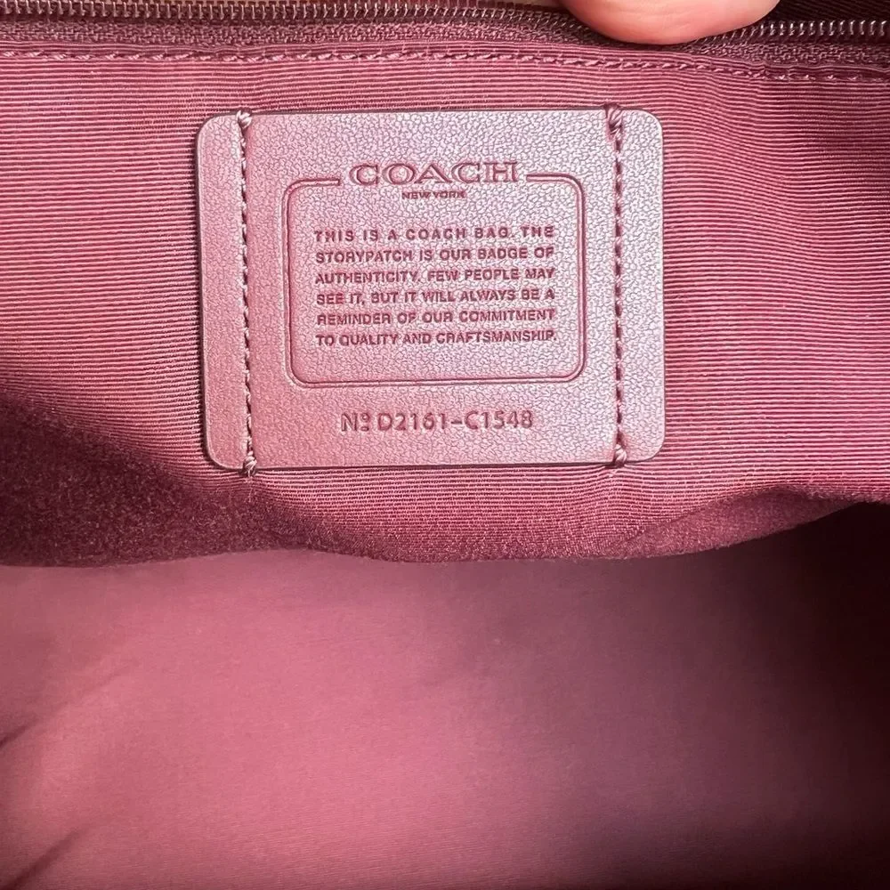 Dempsey Tote Bag 40 In Signature Jacquard Stripe & Coach Patch C1548 Khaki Pink - Picture 12 of 16